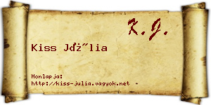 Kiss Júlia névjegykártya