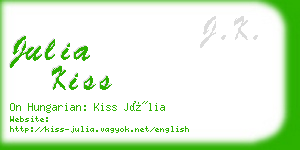 julia kiss business card
